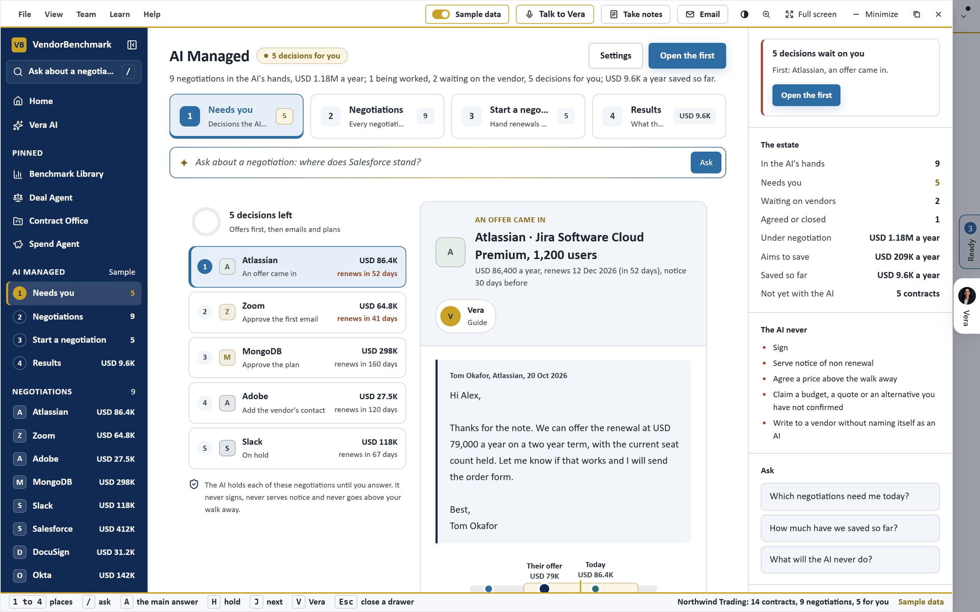 AI Managed, Needs you: only what waits for your answer