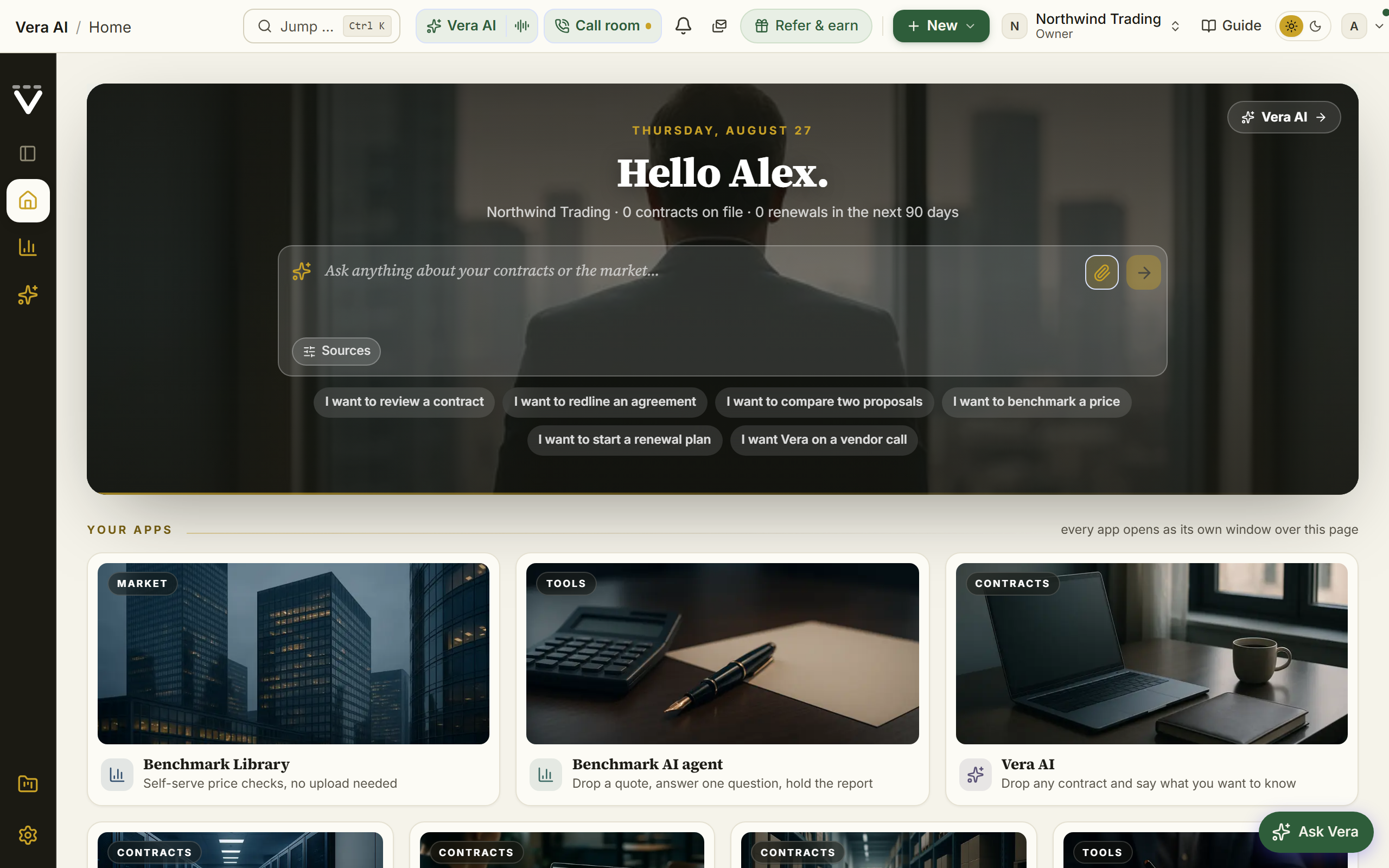 The app shell: rail, top bar, and content