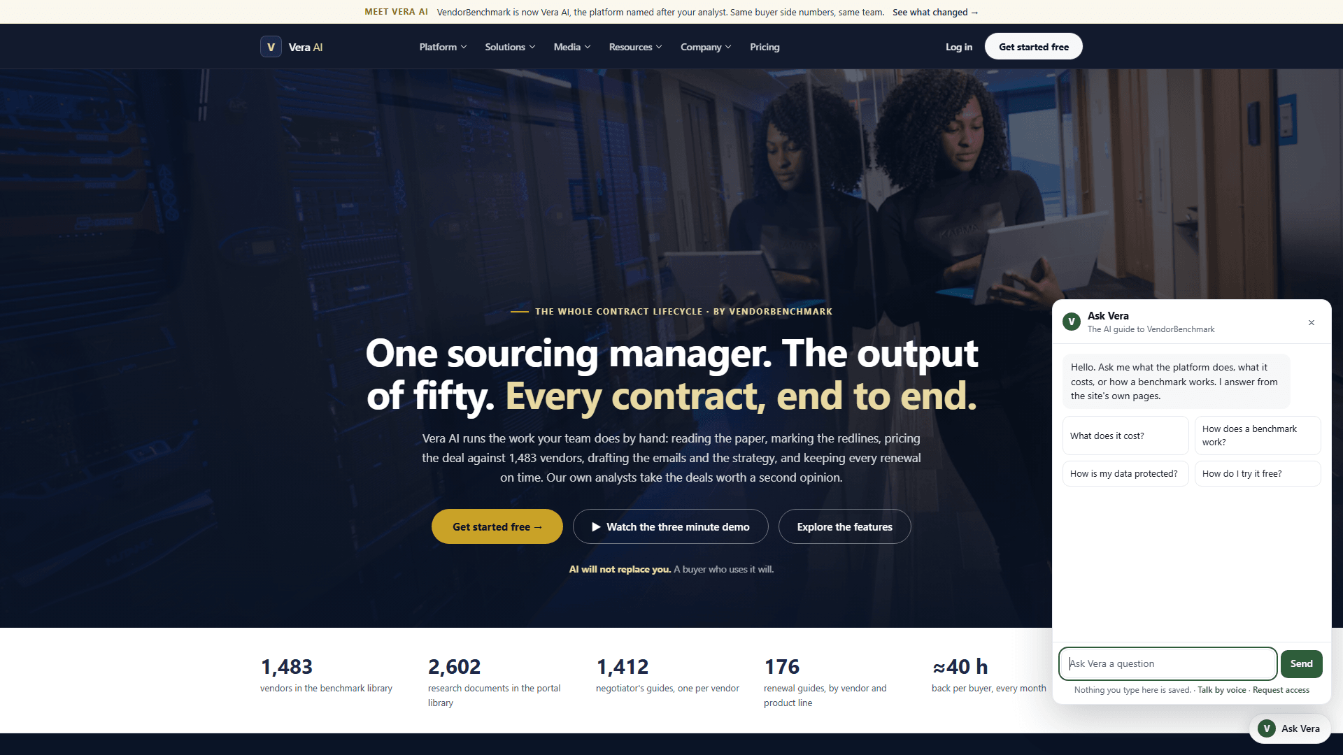 Ask Vera on the public pages