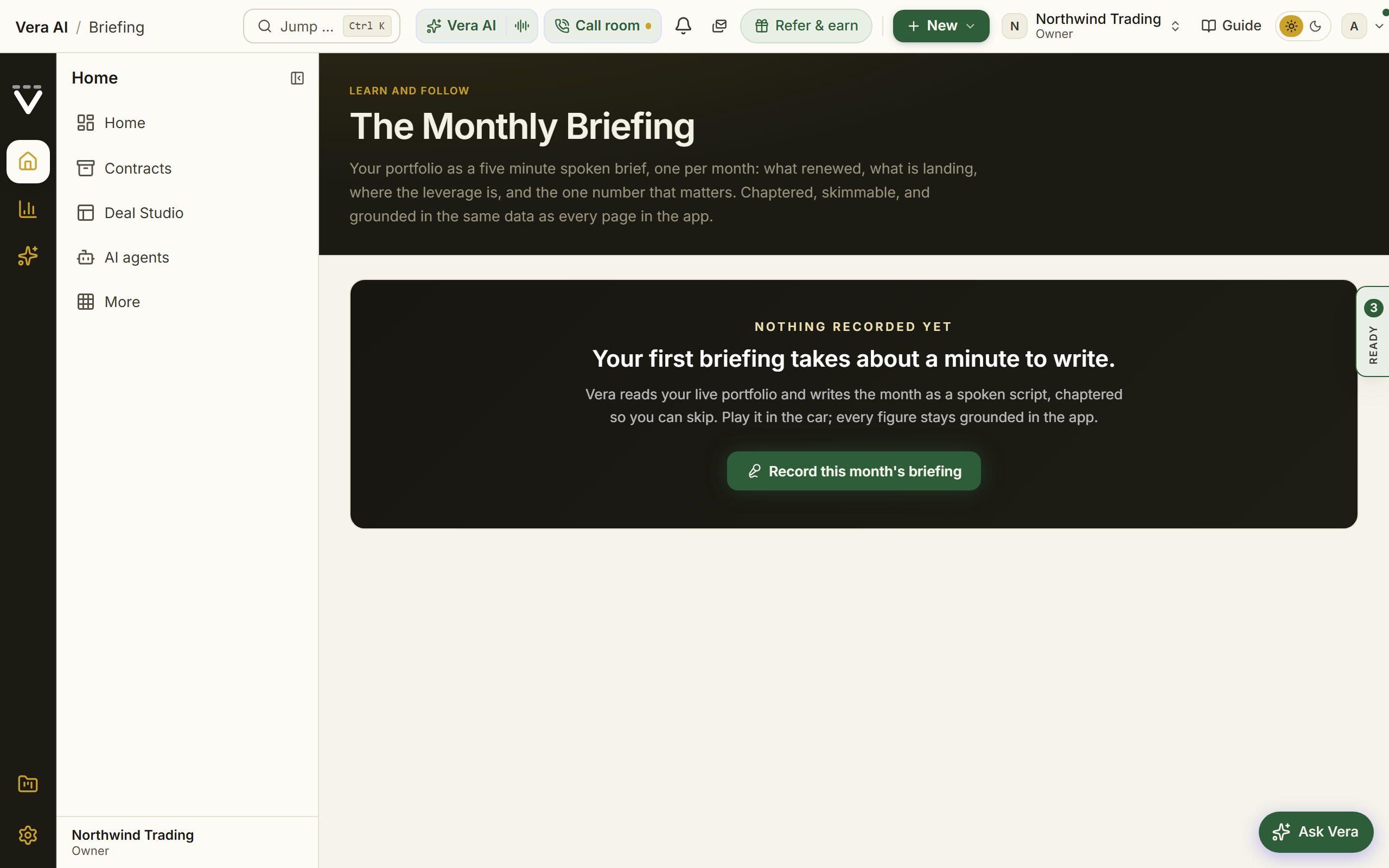 Monthly briefing screenshot