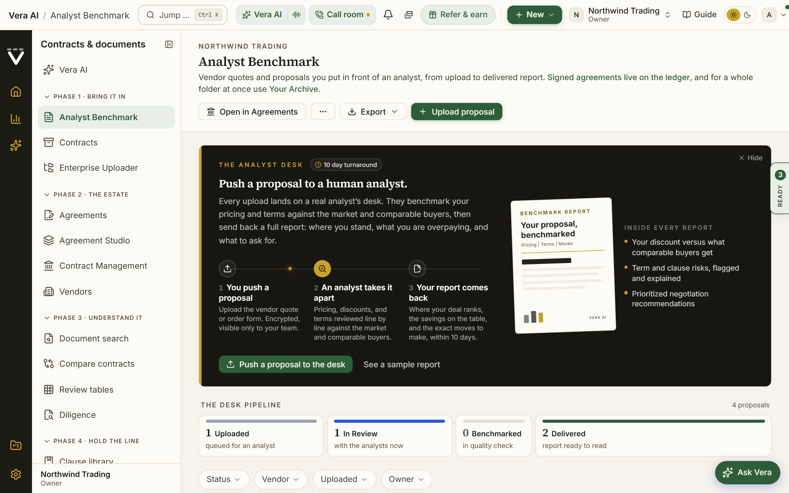 Proposals screen