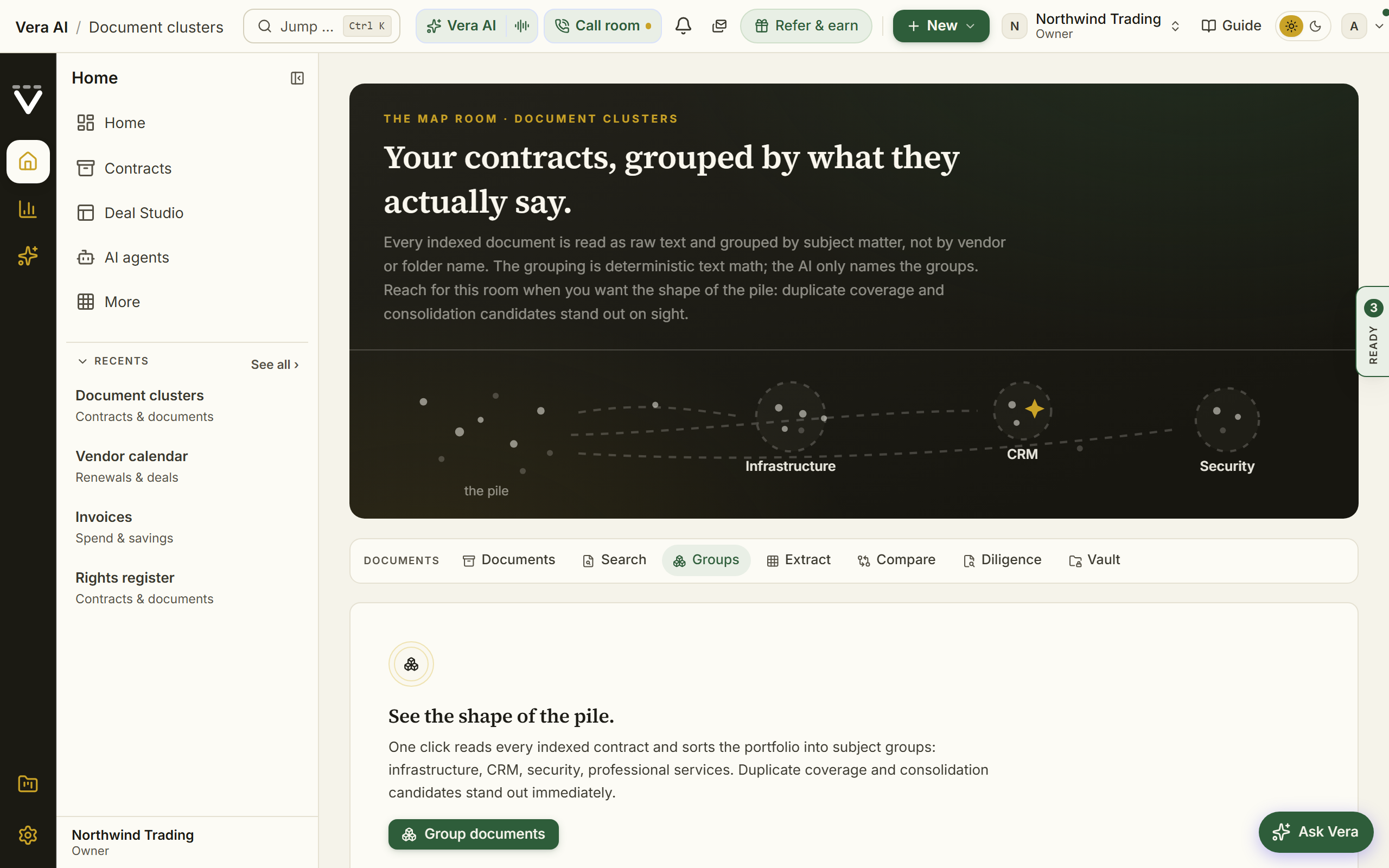 Document clusters screenshot