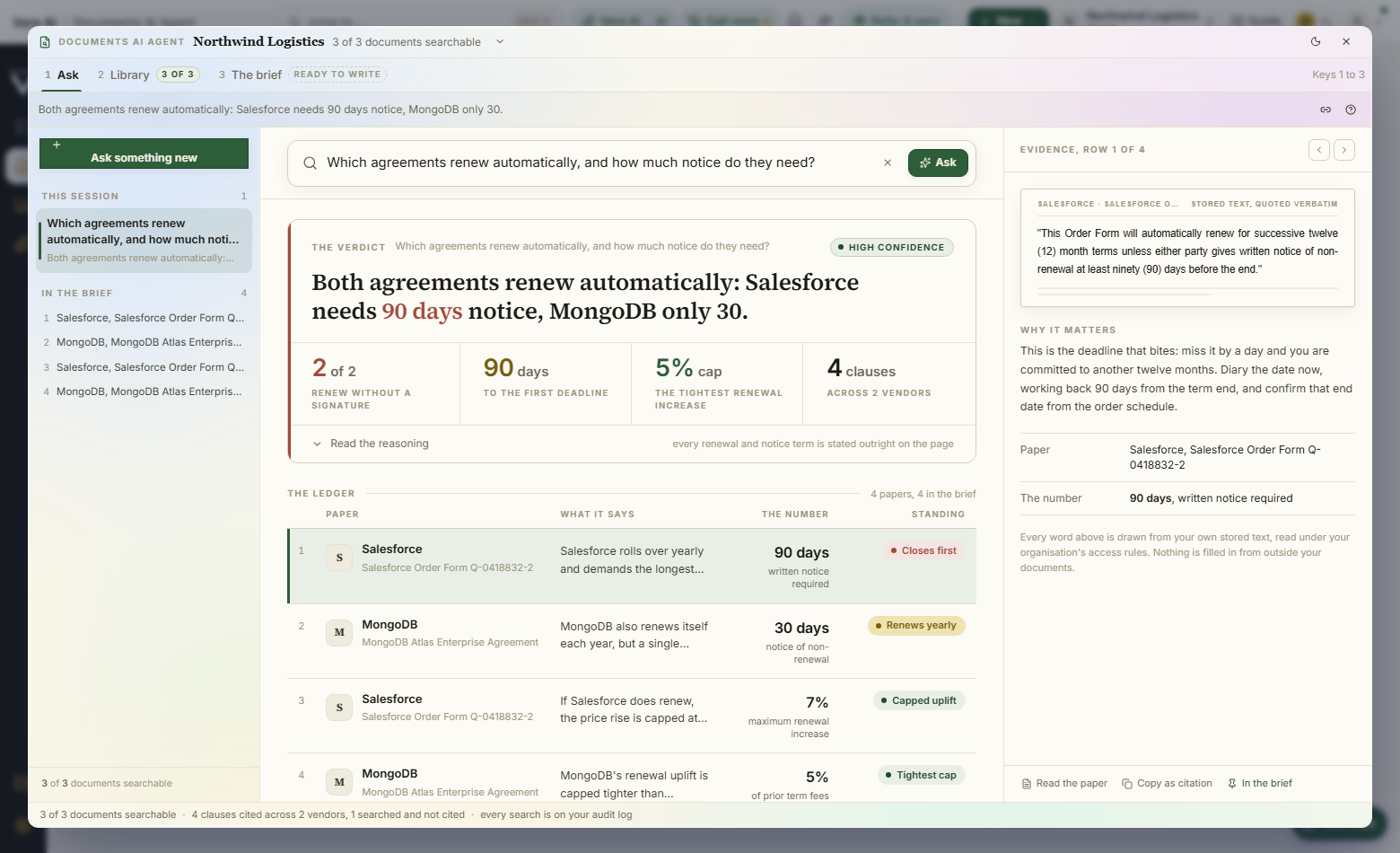 Document Agent screenshot