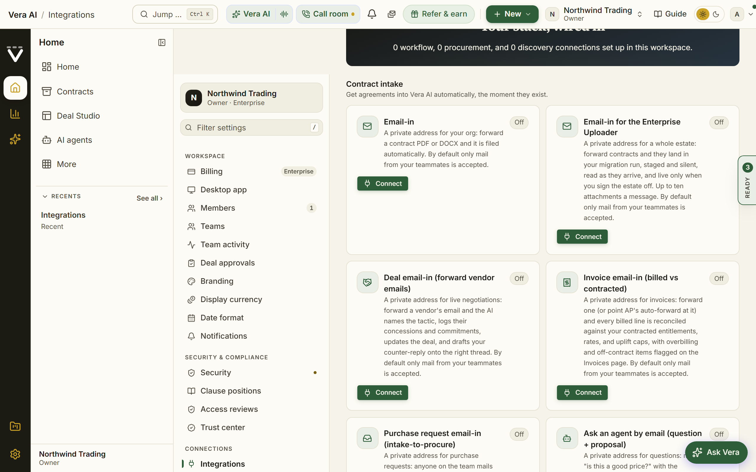 The integration hub: intake, workflow, spend, discovery