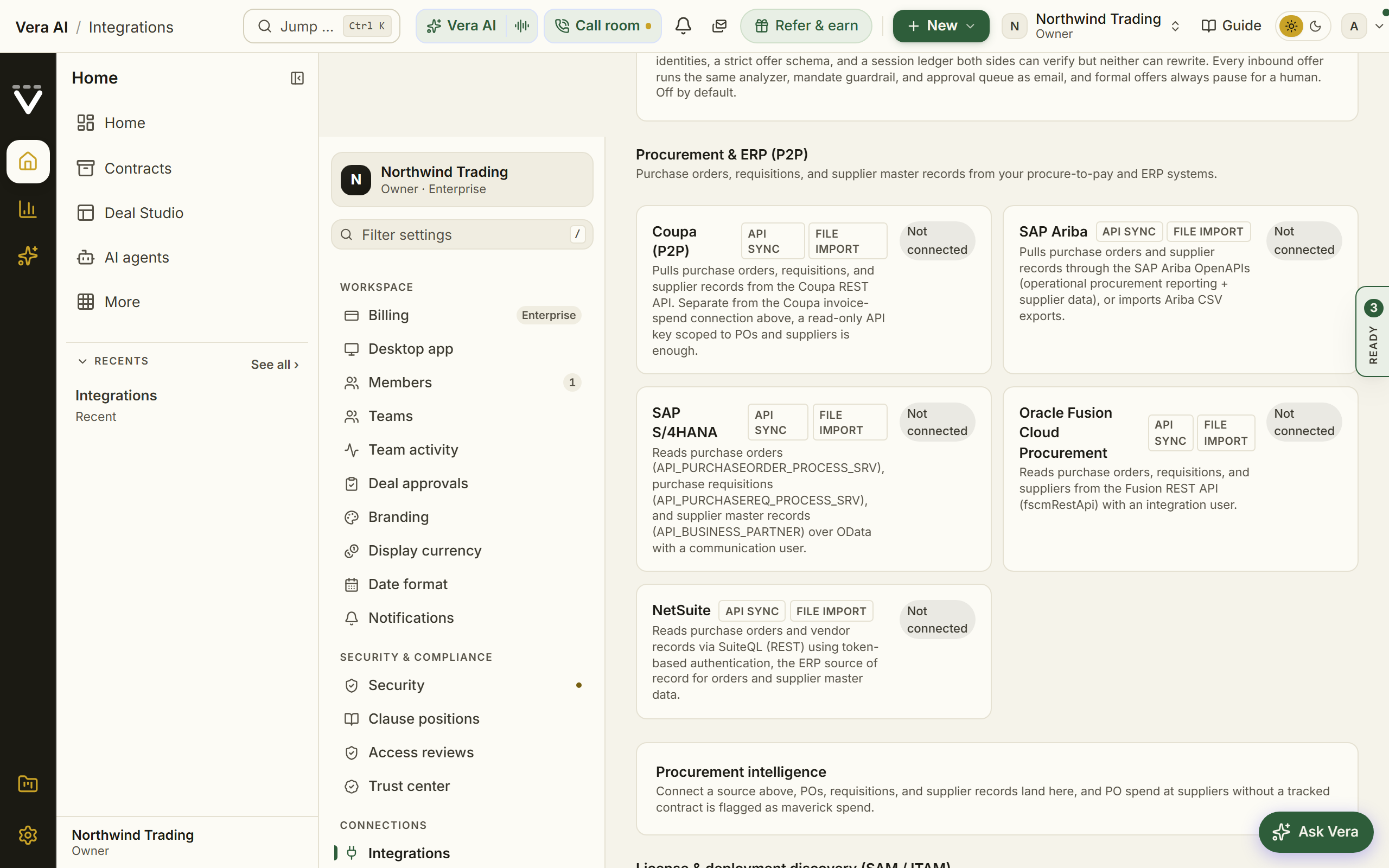 Procurement and ERP connectors