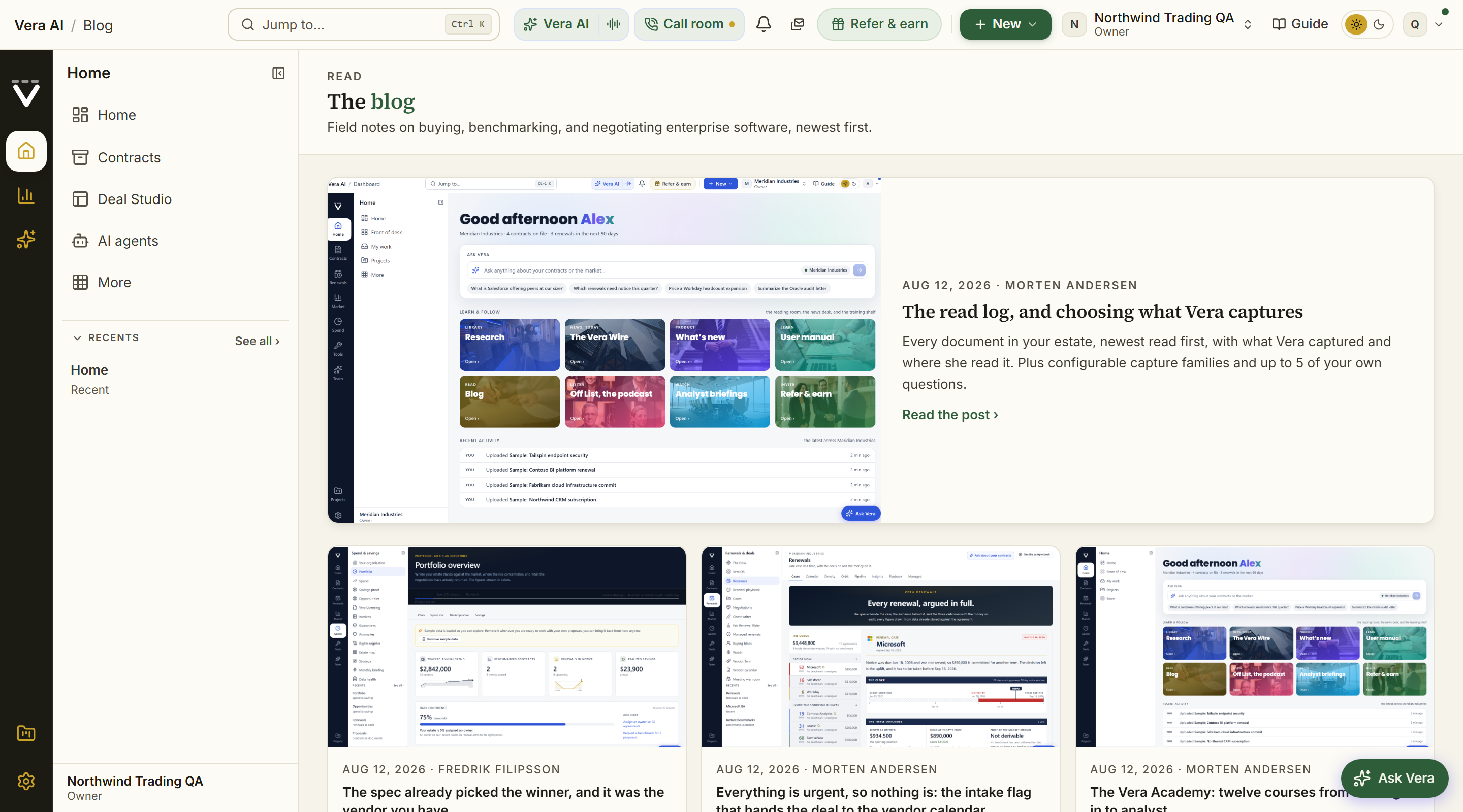 The blog, read inside the app