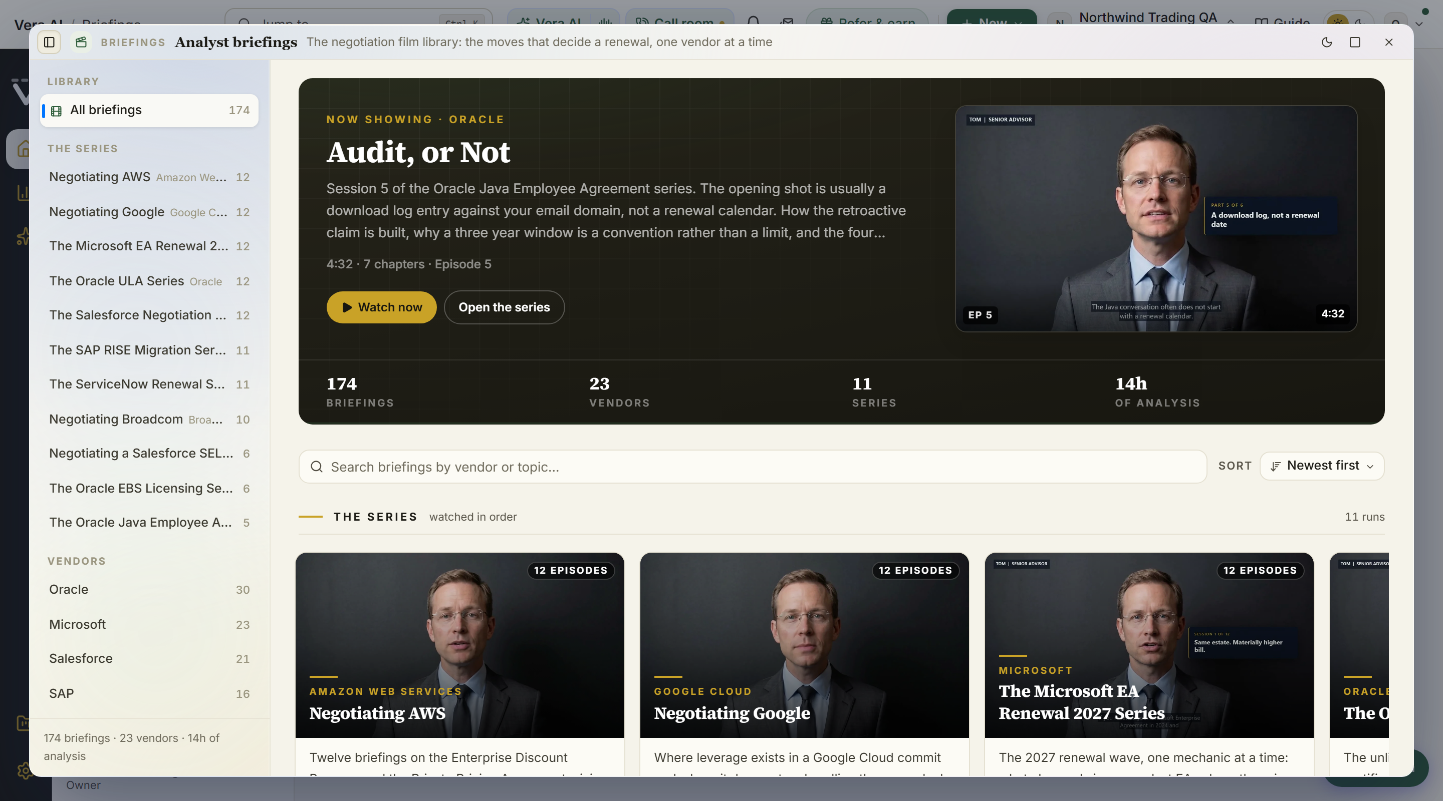 The analyst briefings library