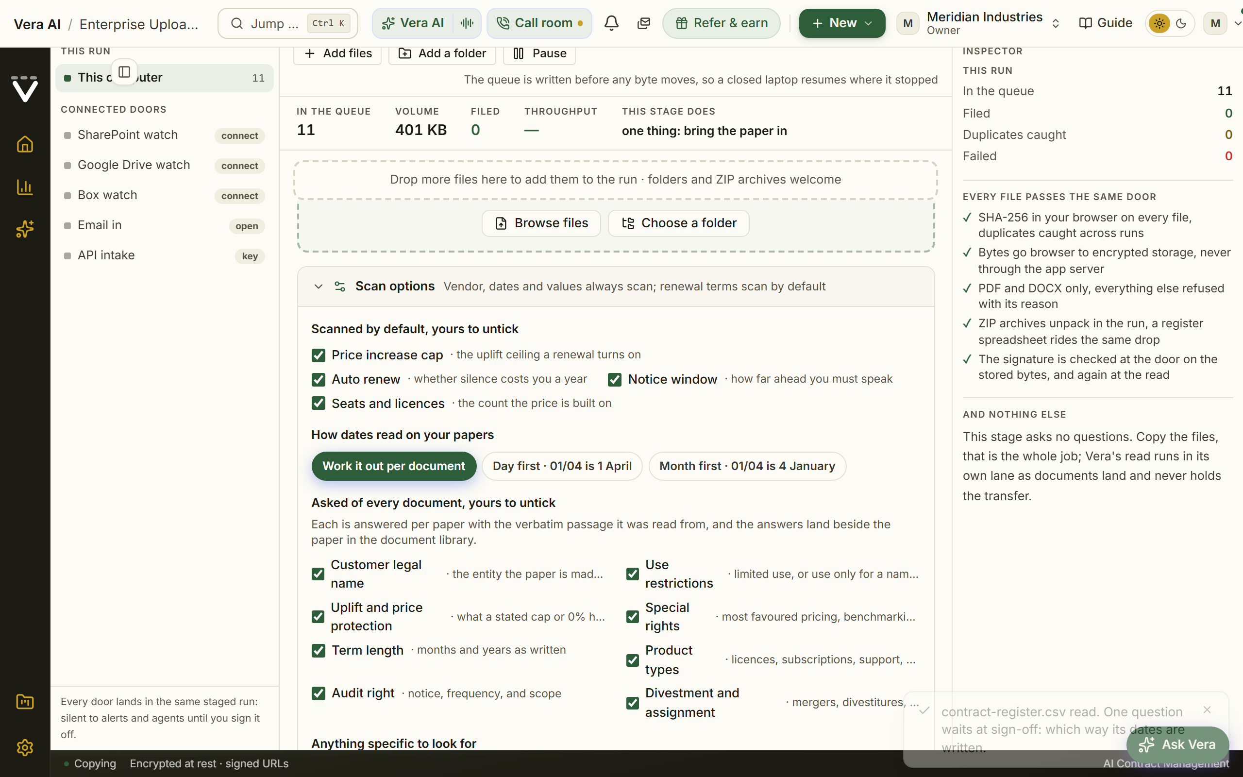 Scan options: the renewal fields, the date order, and your own questions