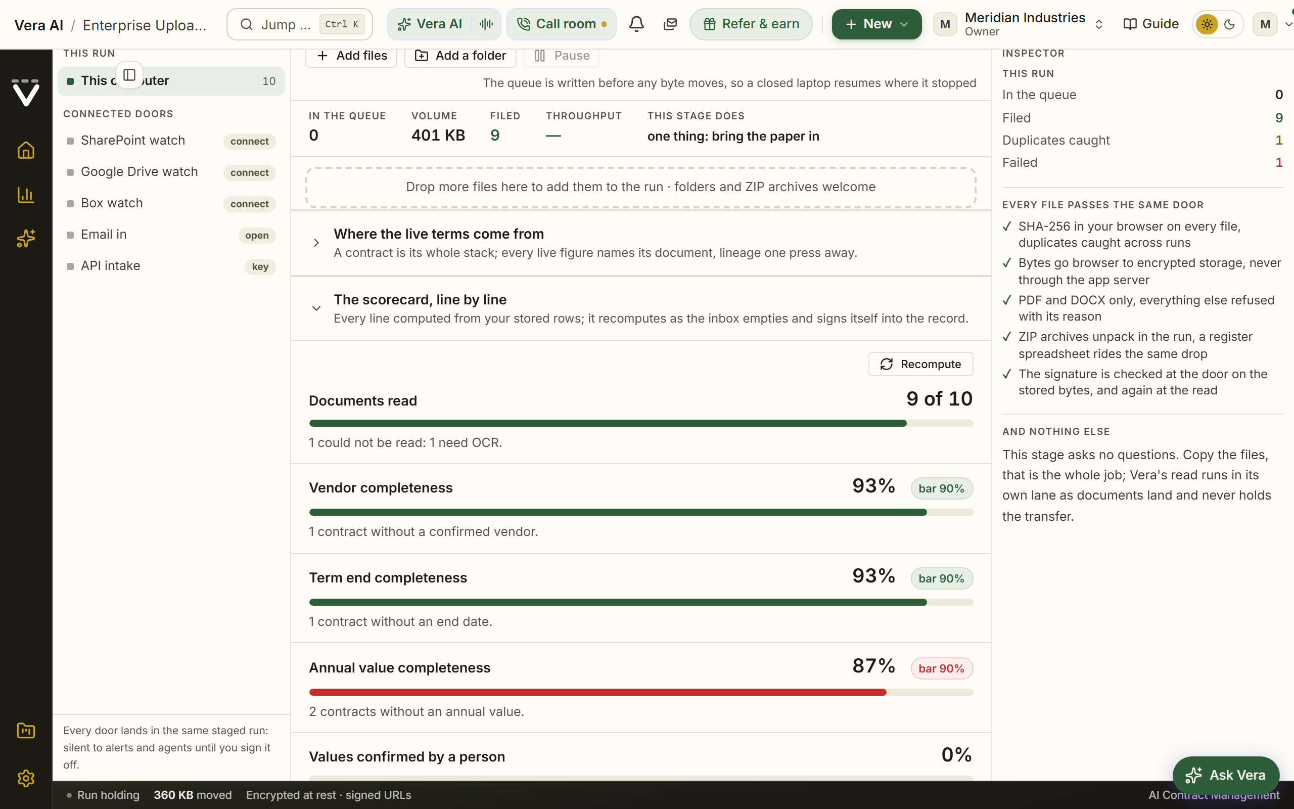The scorecard, line by line, computed from your stored rows