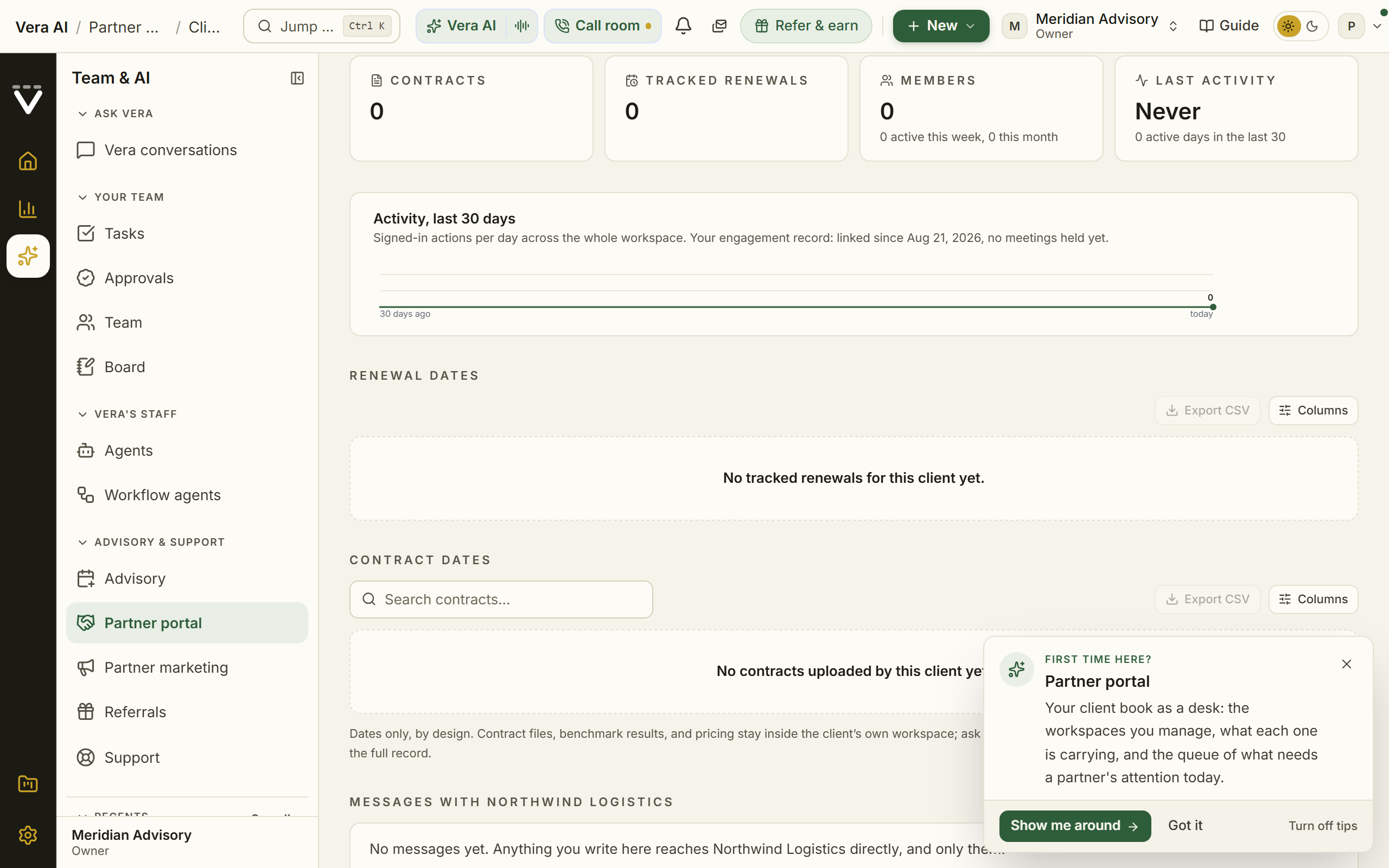 Partner client page screenshot