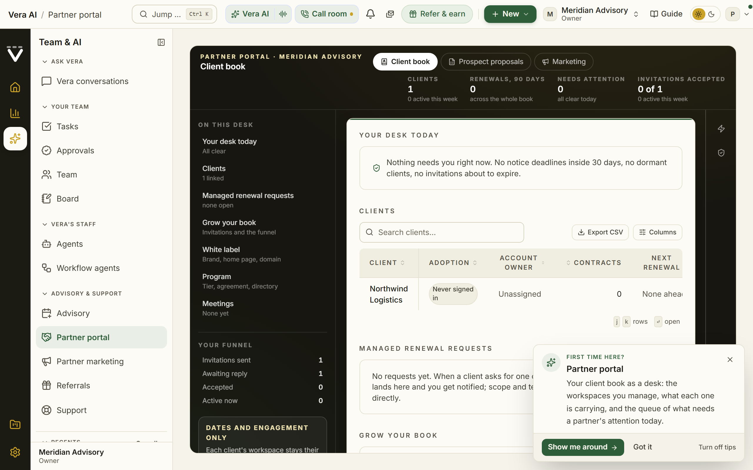 Partner portal screenshot