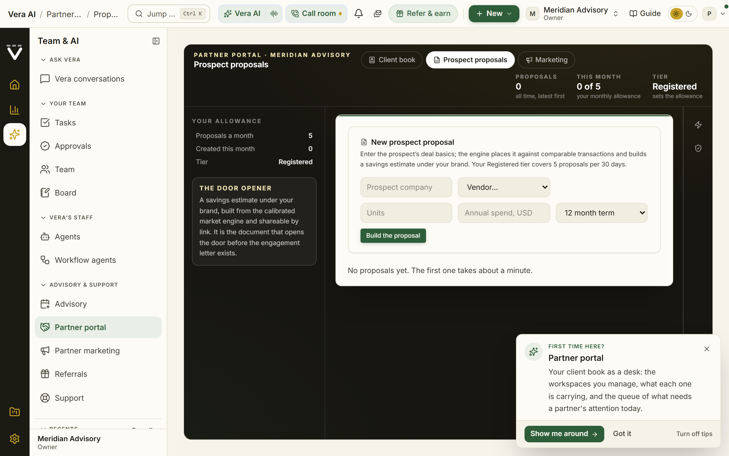 Prospect proposals screenshot