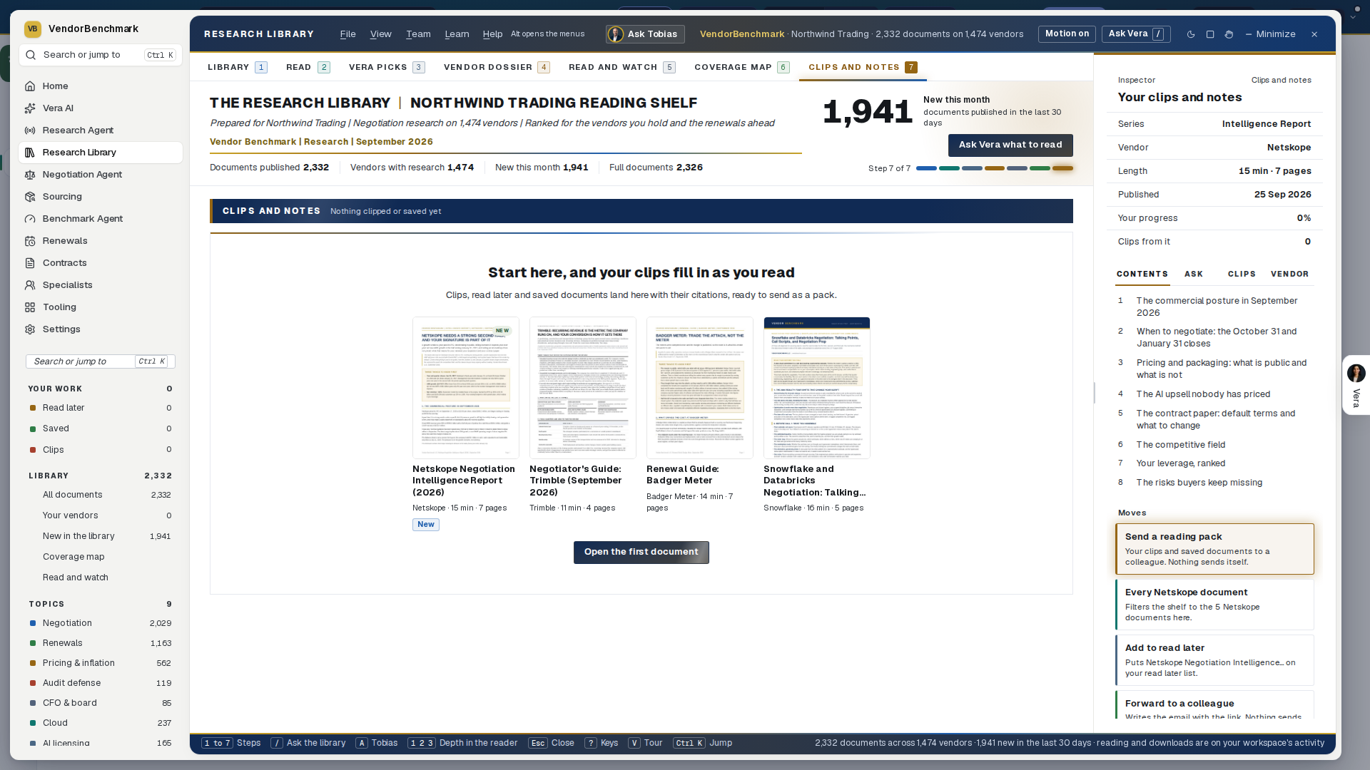 Clips and notes in the Research Library