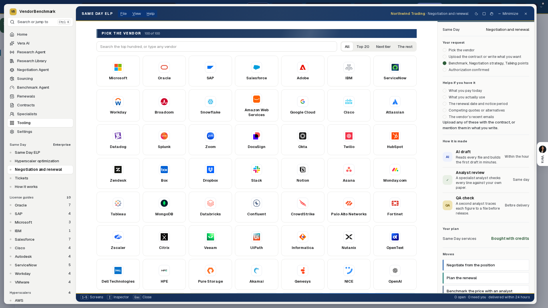 Negotiation and renewal vendor logo wall screenshot