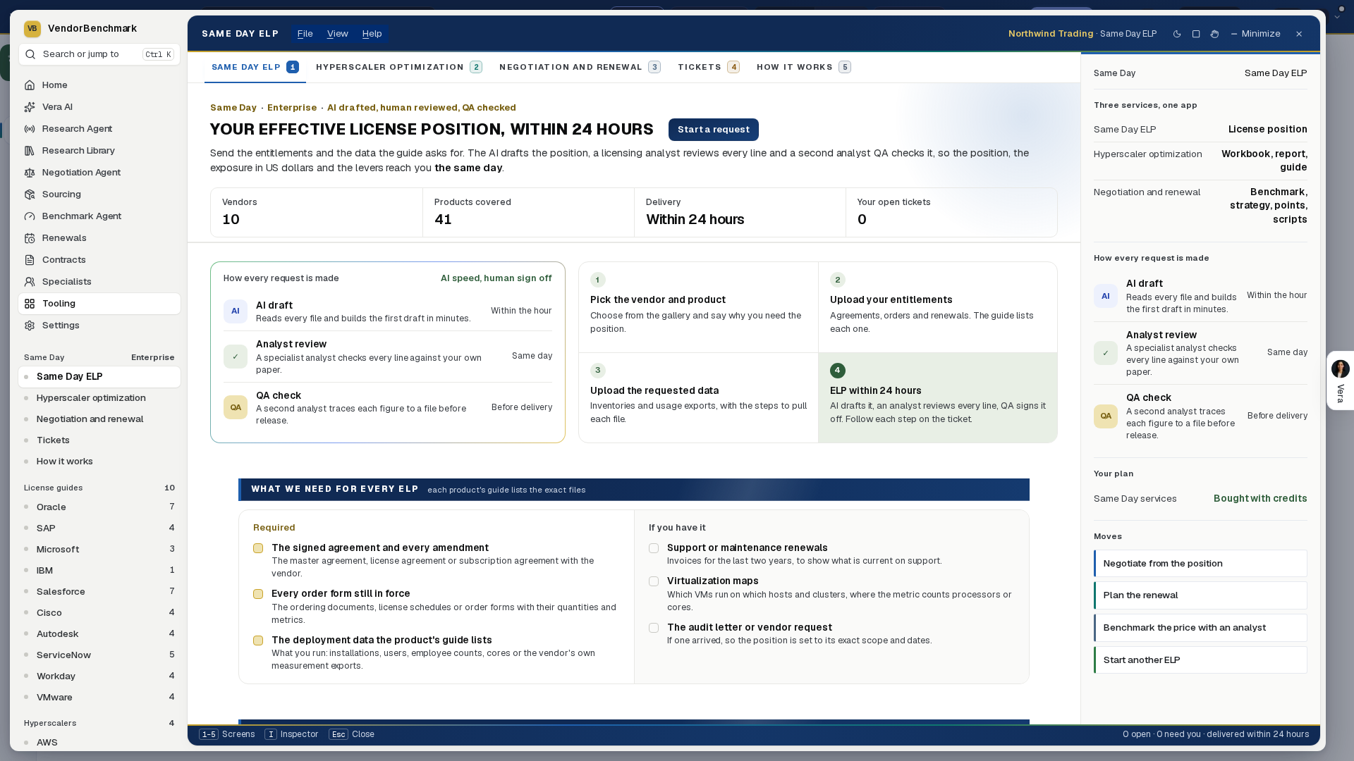 License position in 24 hours screenshot
