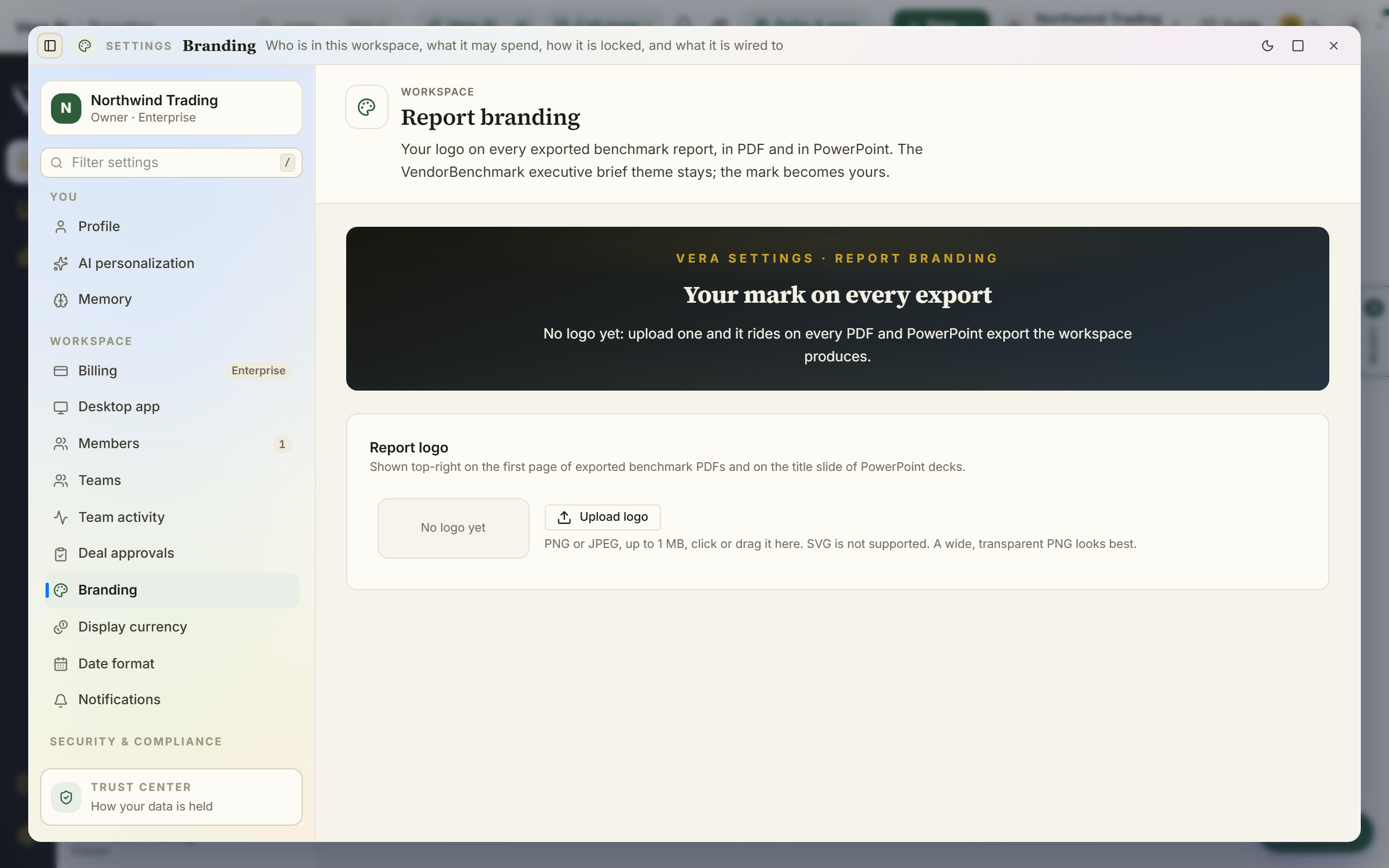 Branding screenshot