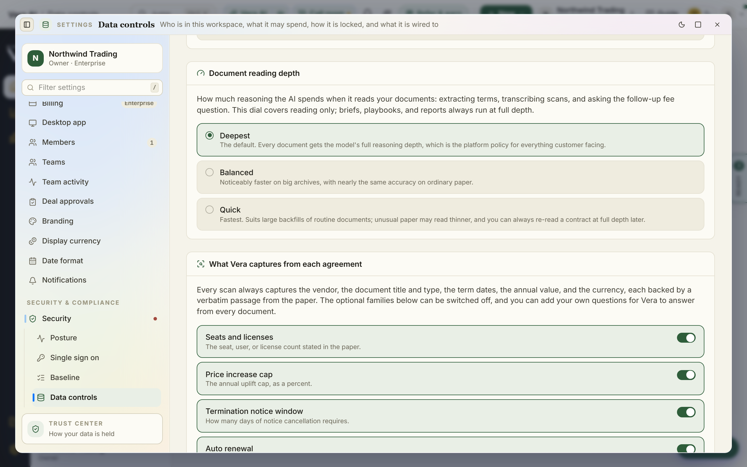 Data controls: retention, certificates, consent