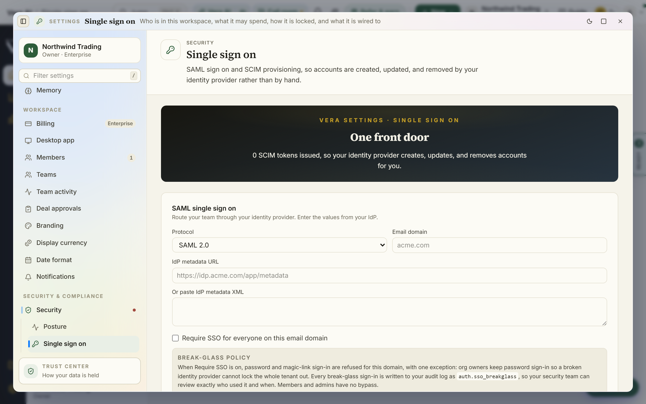 Single sign on and SCIM provisioning