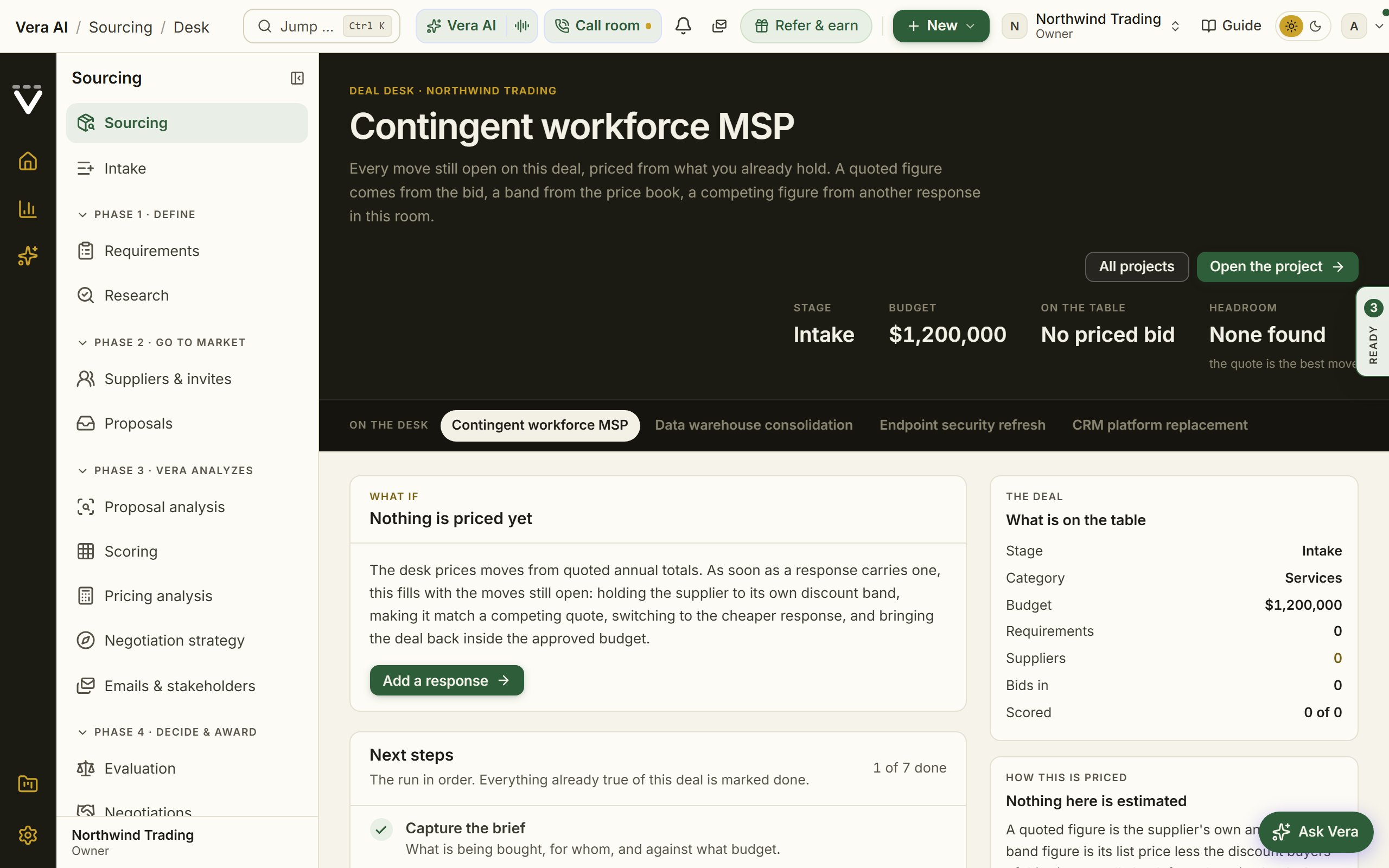 The sourcing deal desk