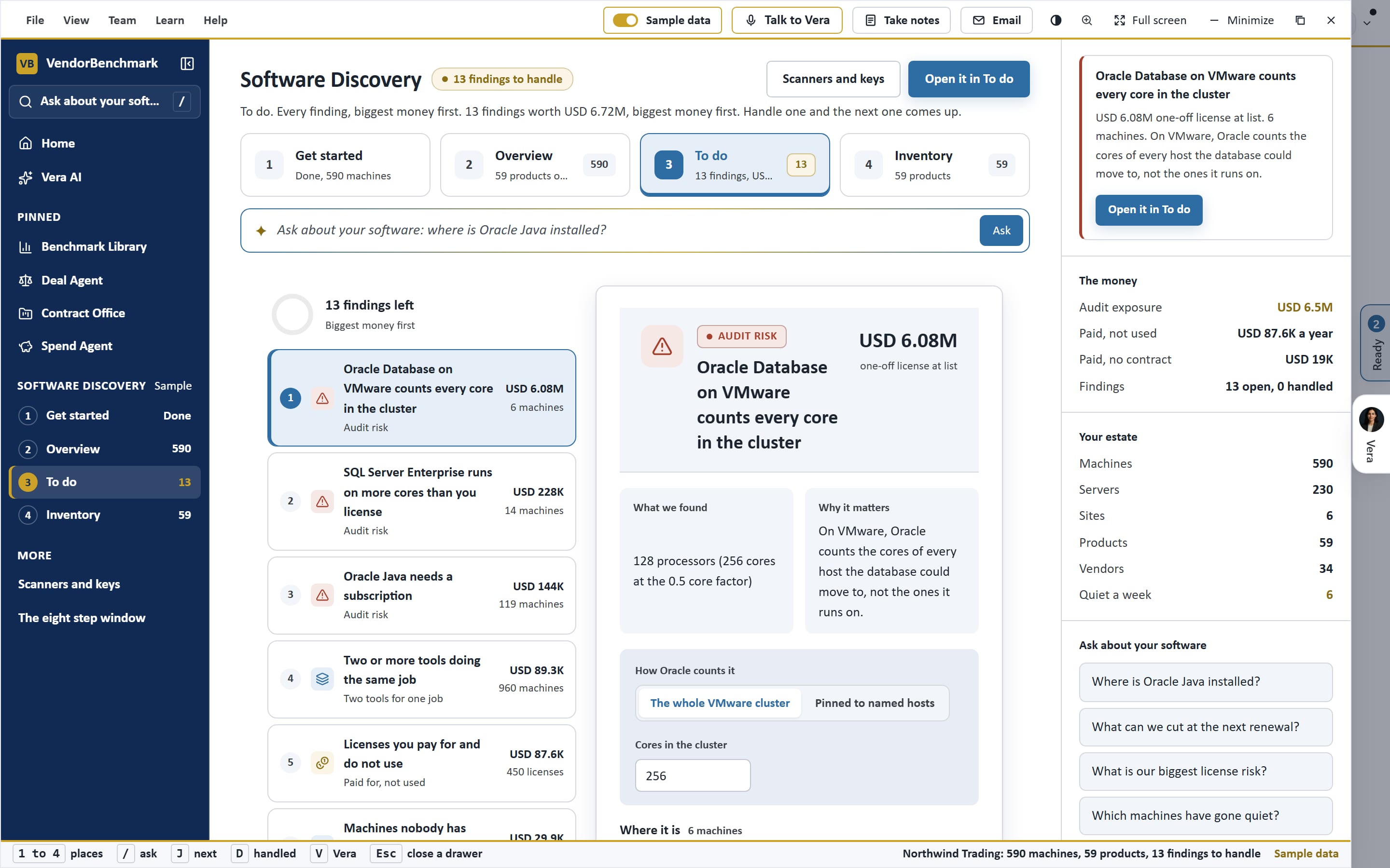Software Discovery: the to do list, every finding with the biggest money first