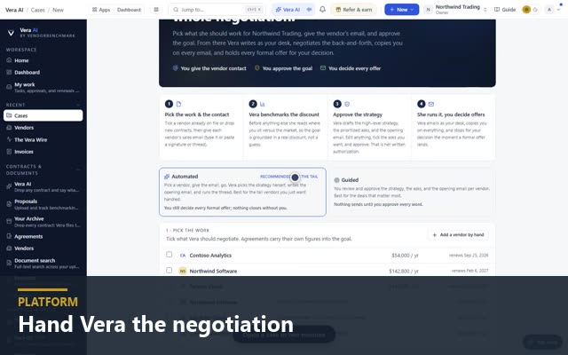 Hand Vera the negotiation