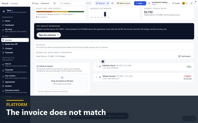 The invoice does not match
